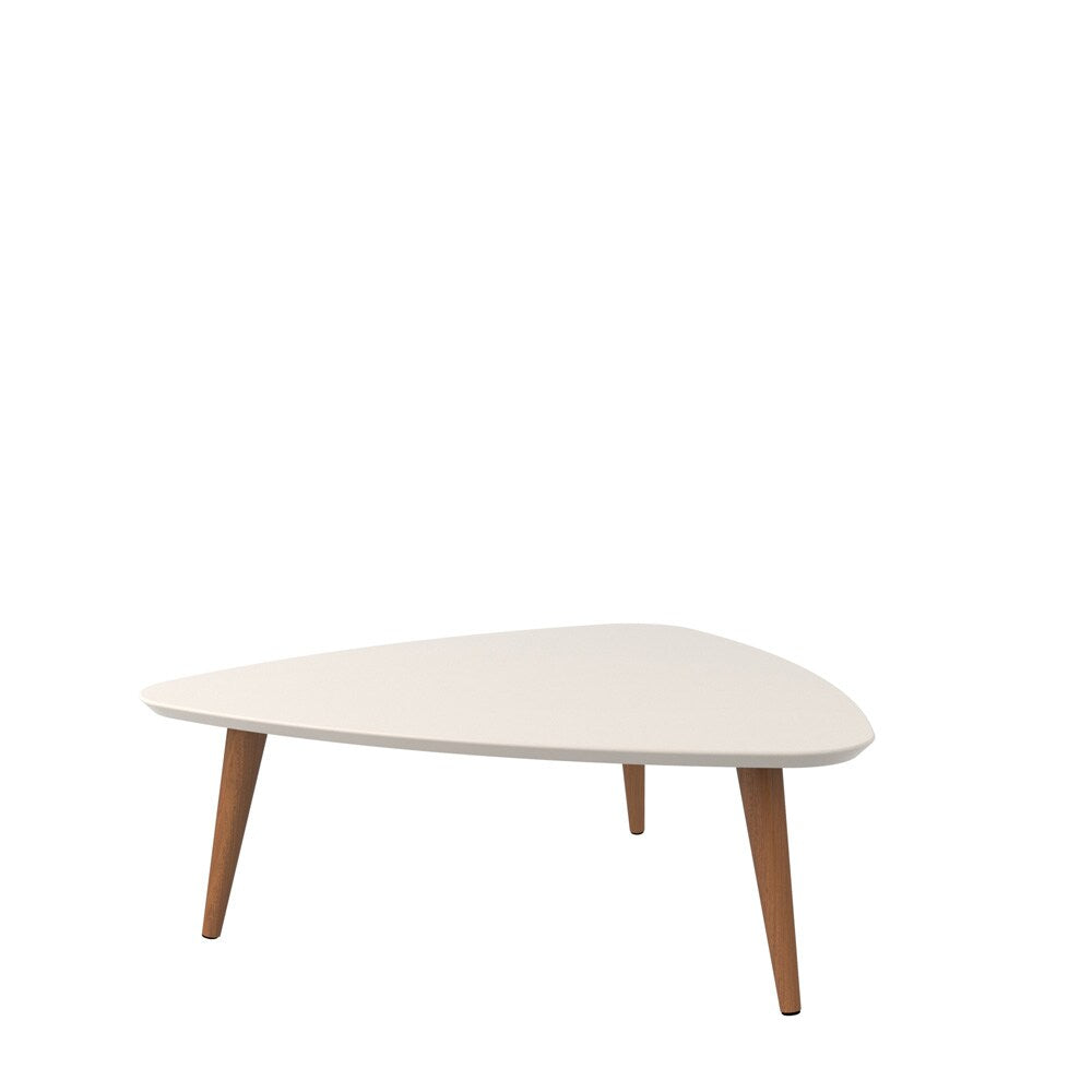 Manhattan Comfort - Utopia 33in Coffee Table with Solid Wood Legs in Off White - 89252 veiw 1