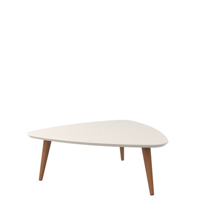 Manhattan Comfort - Utopia 33in Coffee Table with Solid Wood Legs in Off White - 89252 veiw 1