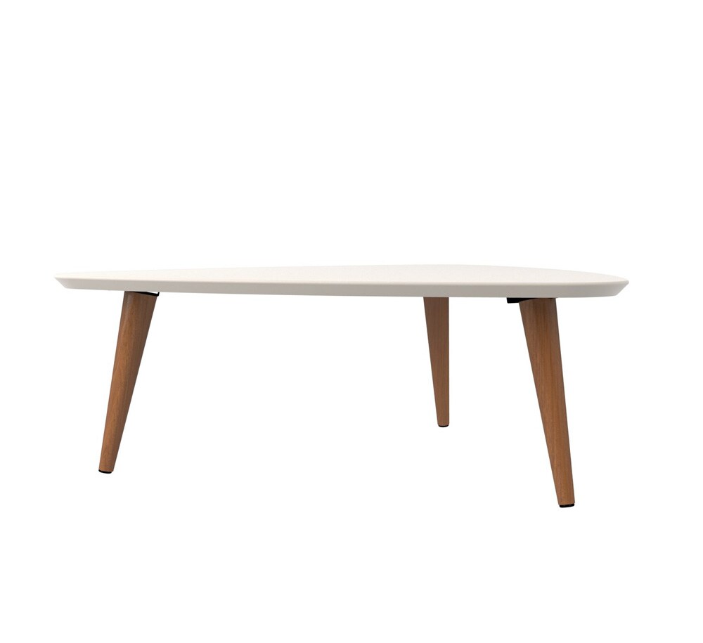 Manhattan Comfort - Utopia 33in Coffee Table with Solid Wood Legs in Off White - 89252 veiw 2