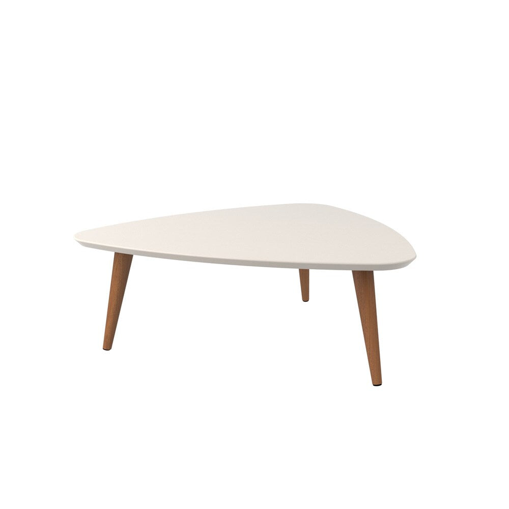 Manhattan Comfort - Utopia 33in Coffee Table with Solid Wood Legs in Off White - 89252 veiw 3
