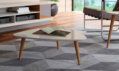 Manhattan Comfort - Utopia 33in Coffee Table with Solid Wood Legs in Off White - 89252 veiw 6