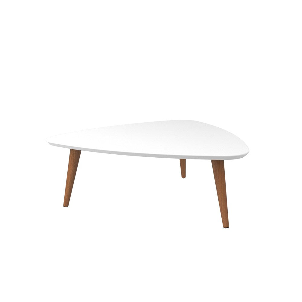 Manhattan Comfort - Utopia 33in Coffee Table with Solid Wood Legs in White Gloss - 89251 veiw 2