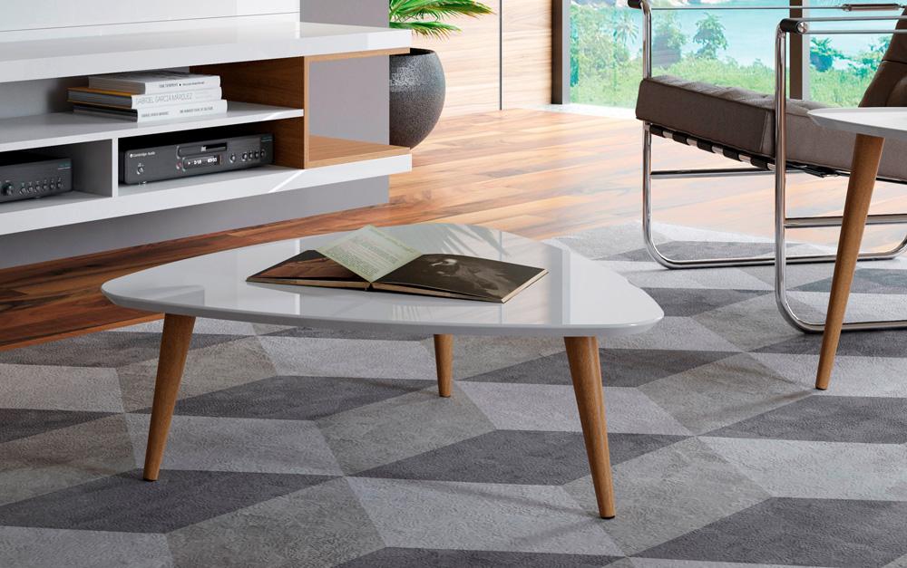 Manhattan Comfort - Utopia 33in Coffee Table with Solid Wood Legs in White Gloss - 89251 veiw 5