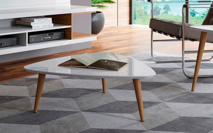 Manhattan Comfort - Utopia 33in Coffee Table with Solid Wood Legs in White Gloss - 89251 veiw 5