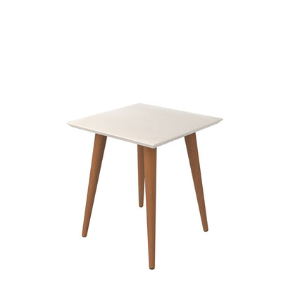 Manhattan Comfort - Utopia Square End Table with Solid Wood Legs in Off White - 89352 veiw 1