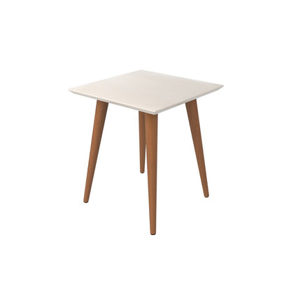 Manhattan Comfort - Utopia Square End Table with Solid Wood Legs in Off White - 89352 veiw 2