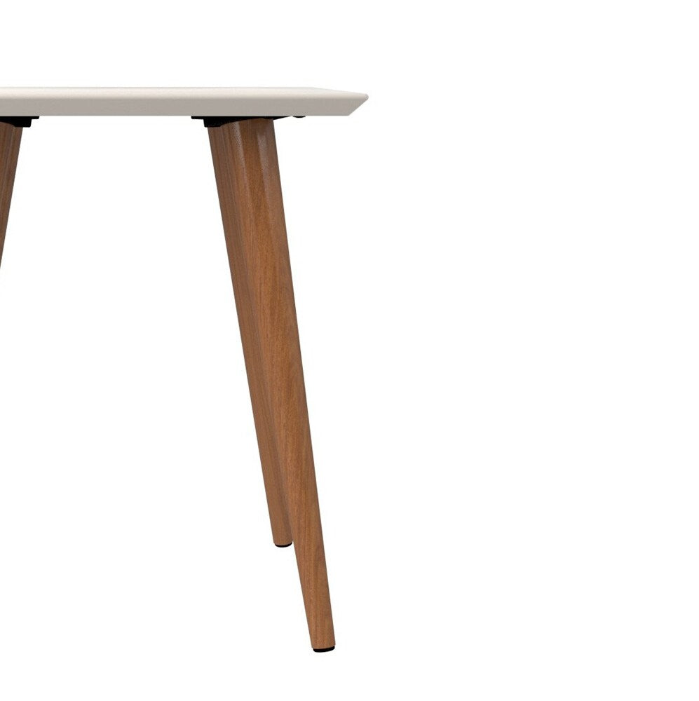 Manhattan Comfort - Utopia Square End Table with Solid Wood Legs in Off White - 89352 veiw 5