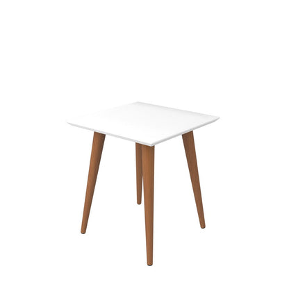 Manhattan Comfort - Utopia Square End Table with Solid Wood Legs in White Gloss - 89351 veiw 1