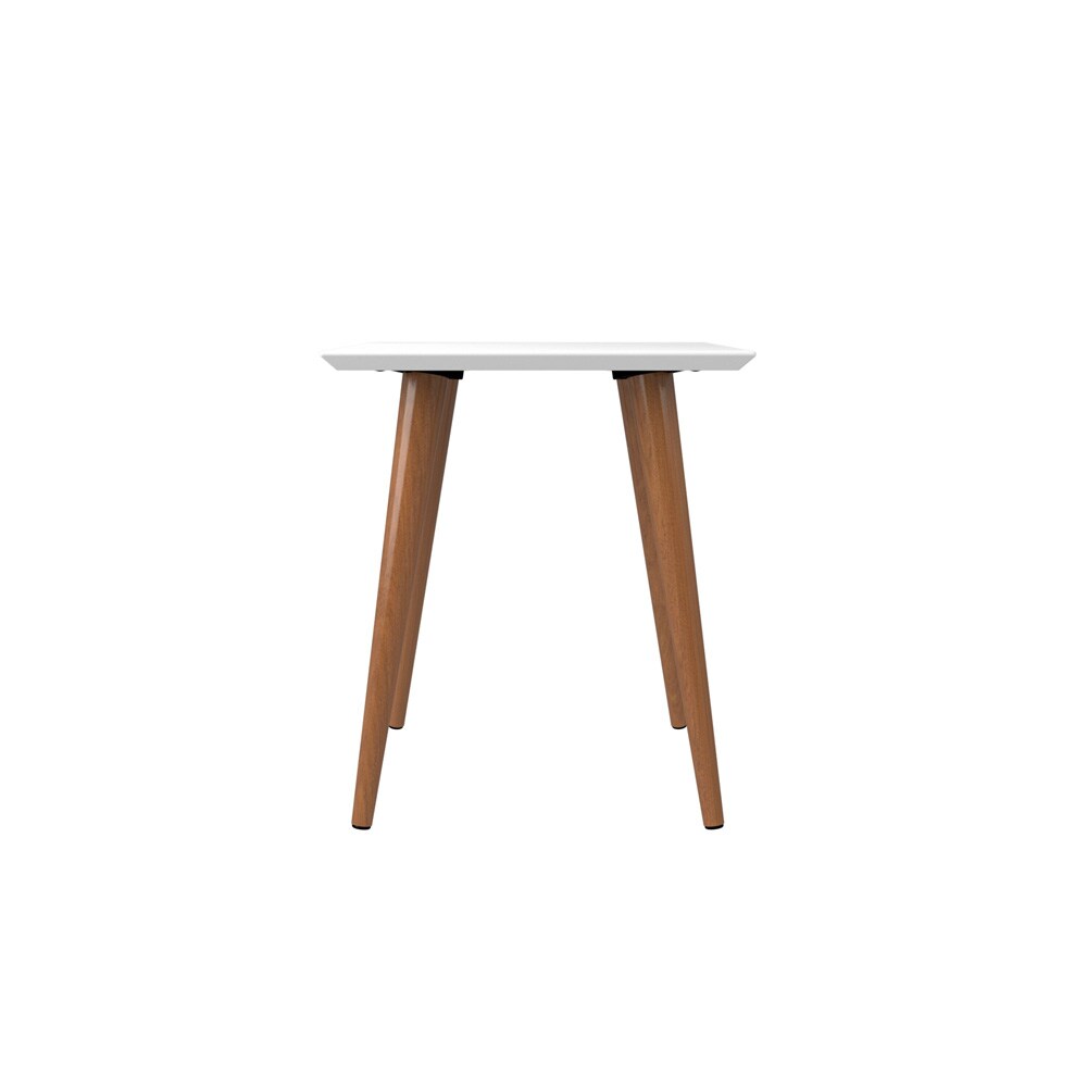Manhattan Comfort - Utopia Square End Table with Solid Wood Legs in White Gloss - 89351 veiw 3