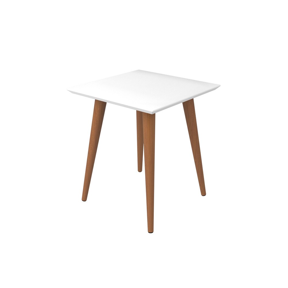 Manhattan Comfort - Utopia Square End Table with Solid Wood Legs in White Gloss - 89351 veiw 4