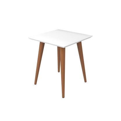 Manhattan Comfort - Utopia Square End Table with Solid Wood Legs in White Gloss - 89351 veiw 4