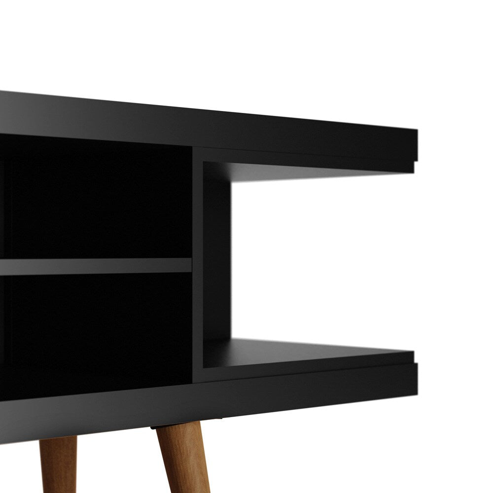 Manhattan Comfort - Utopia TV Stand with 4 Fixed Shelves in Black - 19653 veiw 5