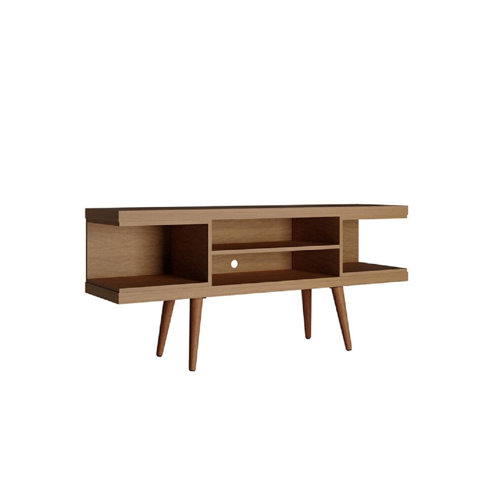 Manhattan Comfort - Utopia TV Stand with 4 Fixed Shelves in Maple Cream - 19655 veiw 2