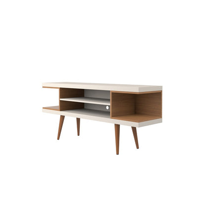 Manhattan Comfort - Utopia TV Stand with 4 Fixed Shelves in Off White and Maple Cream - 19651 veiw 2