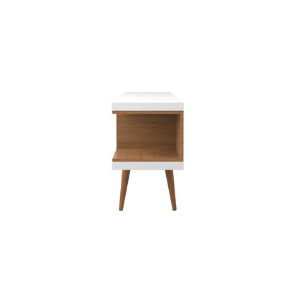 Manhattan Comfort - Utopia TV Stand with 4 Fixed Shelves in White Gloss and Maple Cream - 19652 veiw 3