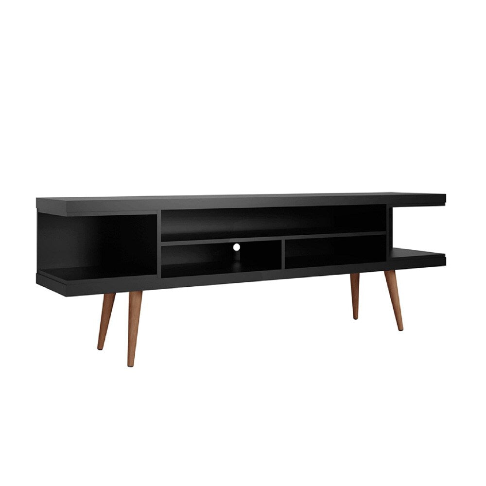 Manhattan Comfort - Utopia TV Stand with 5 Fixed Shelves in Black - 19753 veiw 2