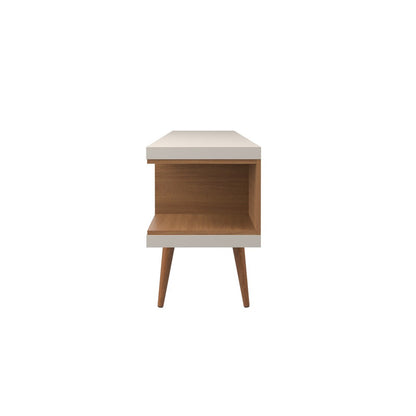Manhattan Comfort - Utopia TV Stand with 5 Fixed Shelves in Off White and Maple Cream - 19751 veiw 3