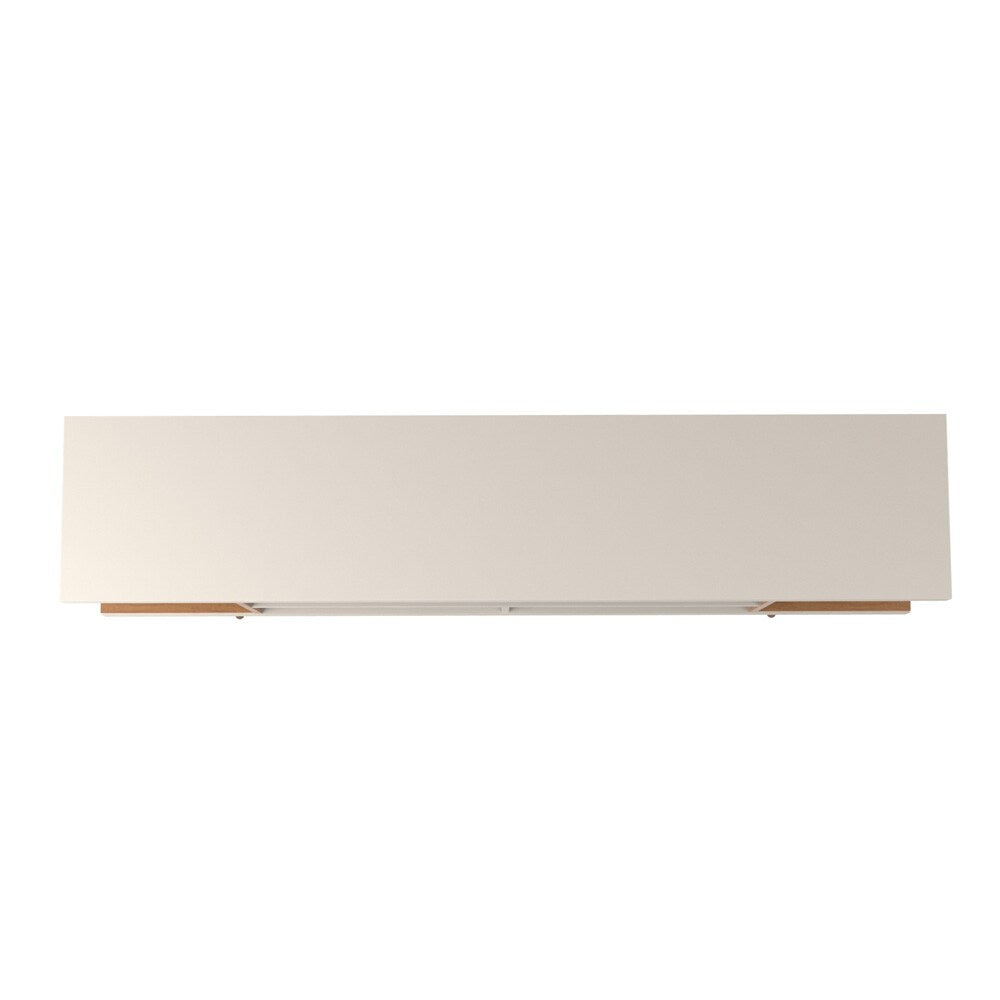 Manhattan Comfort - Utopia TV Stand with 5 Fixed Shelves in Off White and Maple Cream - 19751 veiw 5