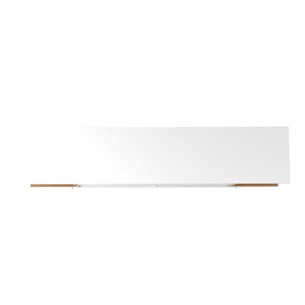 Manhattan Comfort - Utopia TV Stand with 5 Fixed Shelves in White Gloss and Maple Cream - 19752 veiw 5