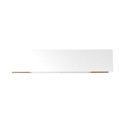 Manhattan Comfort - Utopia TV Stand with 5 Fixed Shelves in White Gloss and Maple Cream - 19752 veiw 5