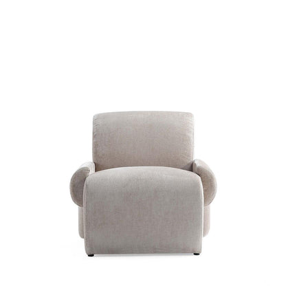 Manhattan Comfort - Verandah Chenille Accent Chair with Wood with Fabric Upholstery Legs in Beige - AC069-BE veiw 1