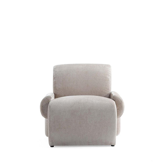 Manhattan Comfort - Verandah Chenille Accent Chair with Wood with Fabric Upholstery Legs in Beige - AC069-BE veiw 1