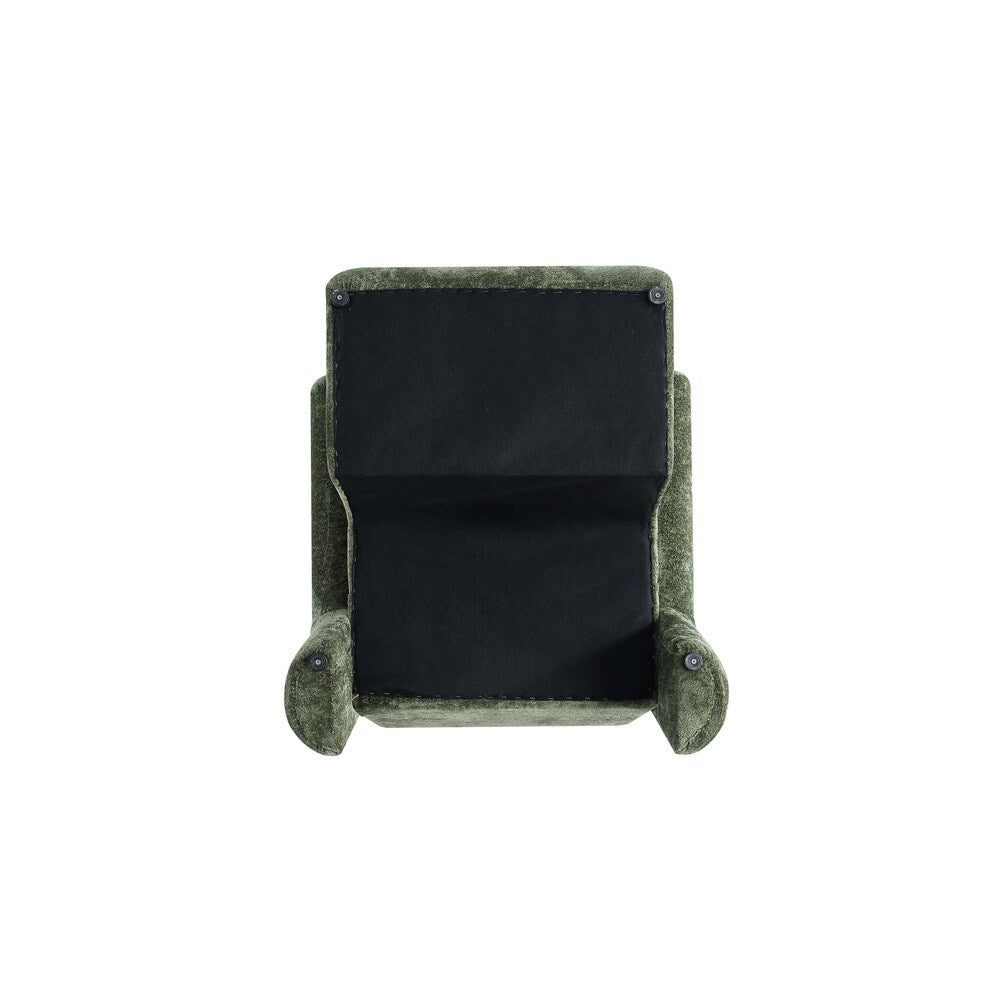 Manhattan Comfort - Verandah Chenille Accent Chair with Wood with Fabric Upholstery Legs in Olive Green - AC069-OG veiw 7