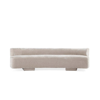 Manhattan Comfort - Verandah 112W Chenille Sofa with Wood with Fabric Upholstery Legs in Beige - SF016-BE veiw 2