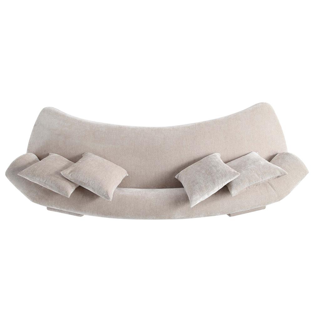 Manhattan Comfort - Verandah 112W Chenille Sofa with Wood with Fabric Upholstery Legs in Beige - SF016-BE veiw 7