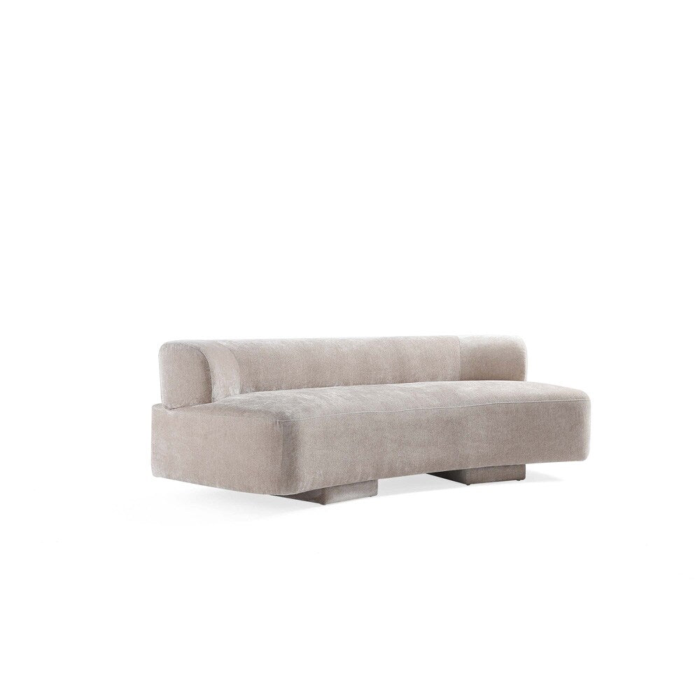 Manhattan Comfort - Verandah 90W Chenille Sofa with Wood with Fabric Upholstery Legs in Beige - LS017-BE veiw 3