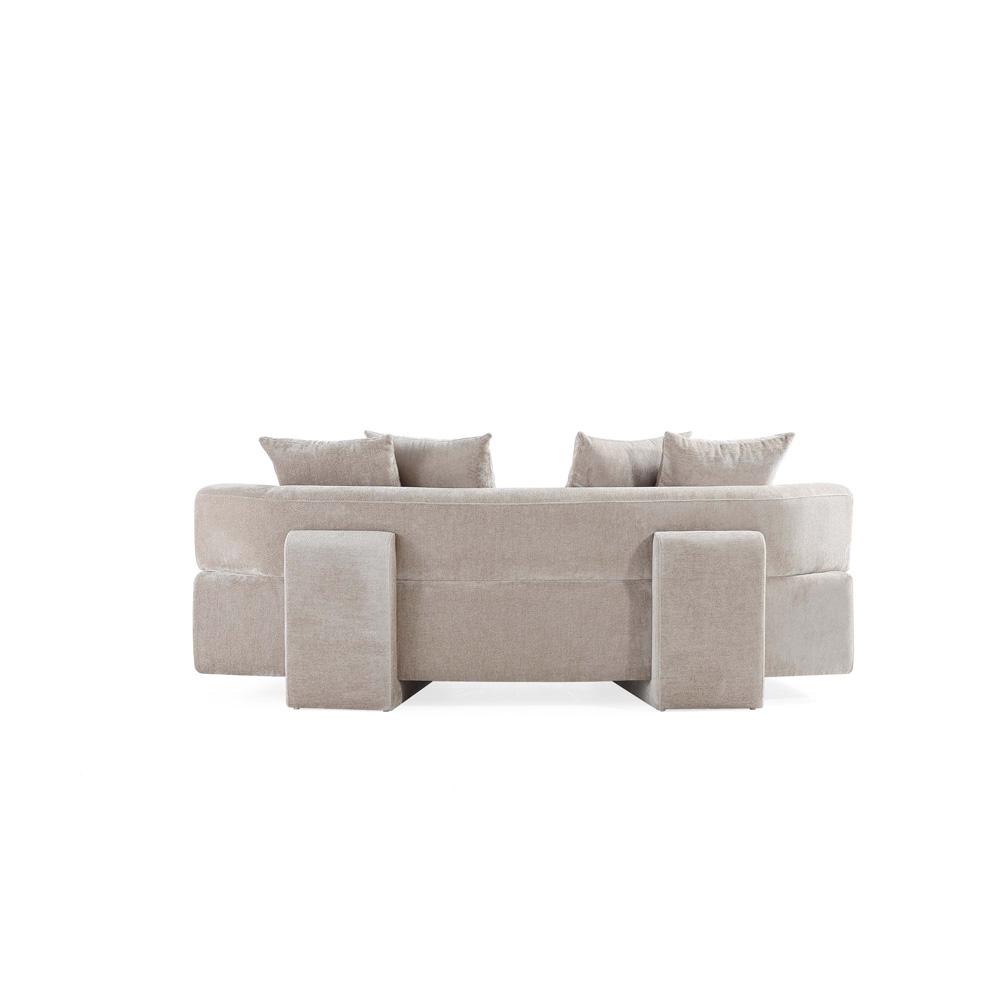 Manhattan Comfort - Verandah 90W Chenille Sofa with Wood with Fabric Upholstery Legs in Beige - LS017-BE veiw 8