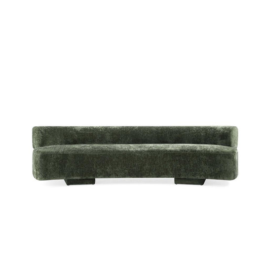 Manhattan Comfort - Verandah 112W Chenille Sofa with Wood with Fabric Upholstery Legs in Olive Green - SF016-OG veiw 2