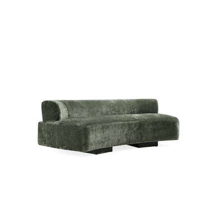 Manhattan Comfort - Verandah 90W Chenille Sofa with Wood with Fabric Upholstery Legs in Olive Green - LS017-OG veiw 3