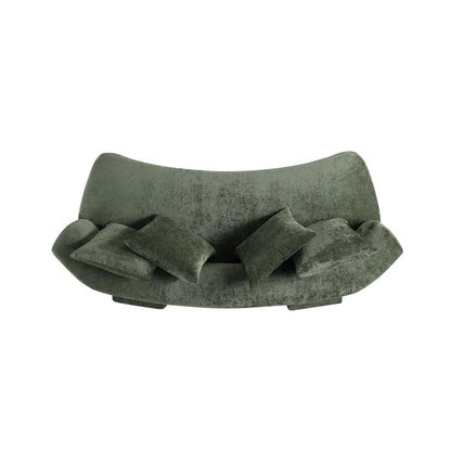 Manhattan Comfort - Verandah 90W Chenille Sofa with Wood with Fabric Upholstery Legs in Olive Green - LS017-OG veiw 7