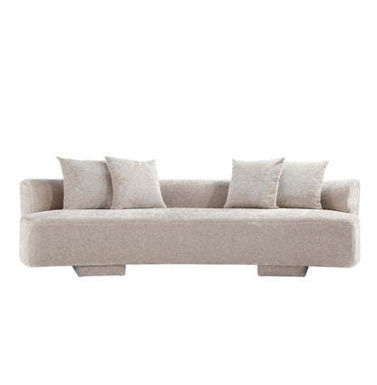 Manhattan Comfort - 2-Piece Verandah Chenille XL Sofa and Accent Chair with Wood with Fabric Upholstery Legs in Beige - 2-SFAC1669-BE veiw 2