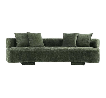 Manhattan Comfort - 2-Piece Verandah Chenille XL Sofa and Accent Chair with Wood with Fabric Upholstery Legs in Olive Green - 2-SFAC1669-OG veiw 2