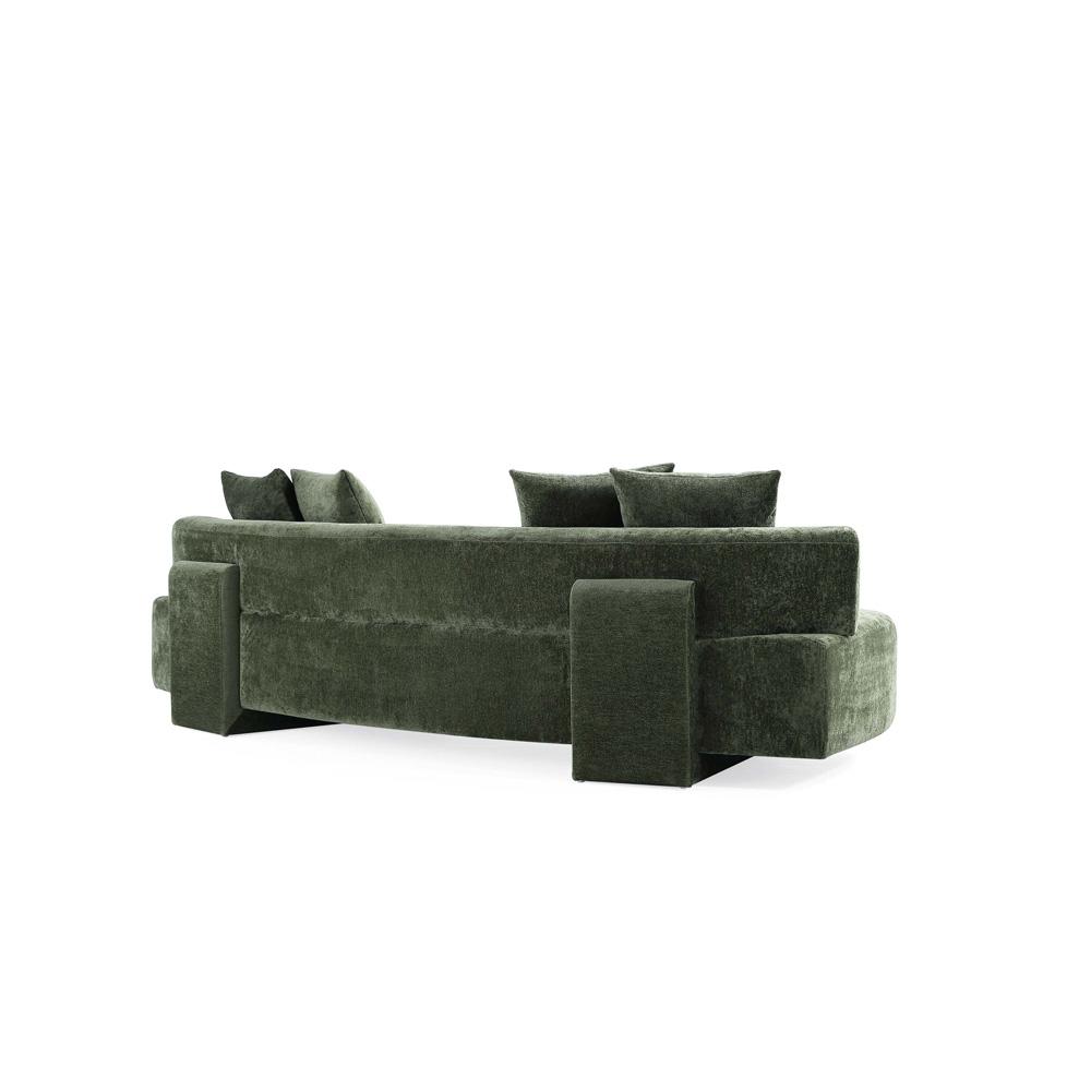 Manhattan Comfort - 2-Piece Verandah Chenille XL Sofa and Accent Chair with Wood with Fabric Upholstery Legs in Olive Green - 2-SFAC1669-OG veiw 10