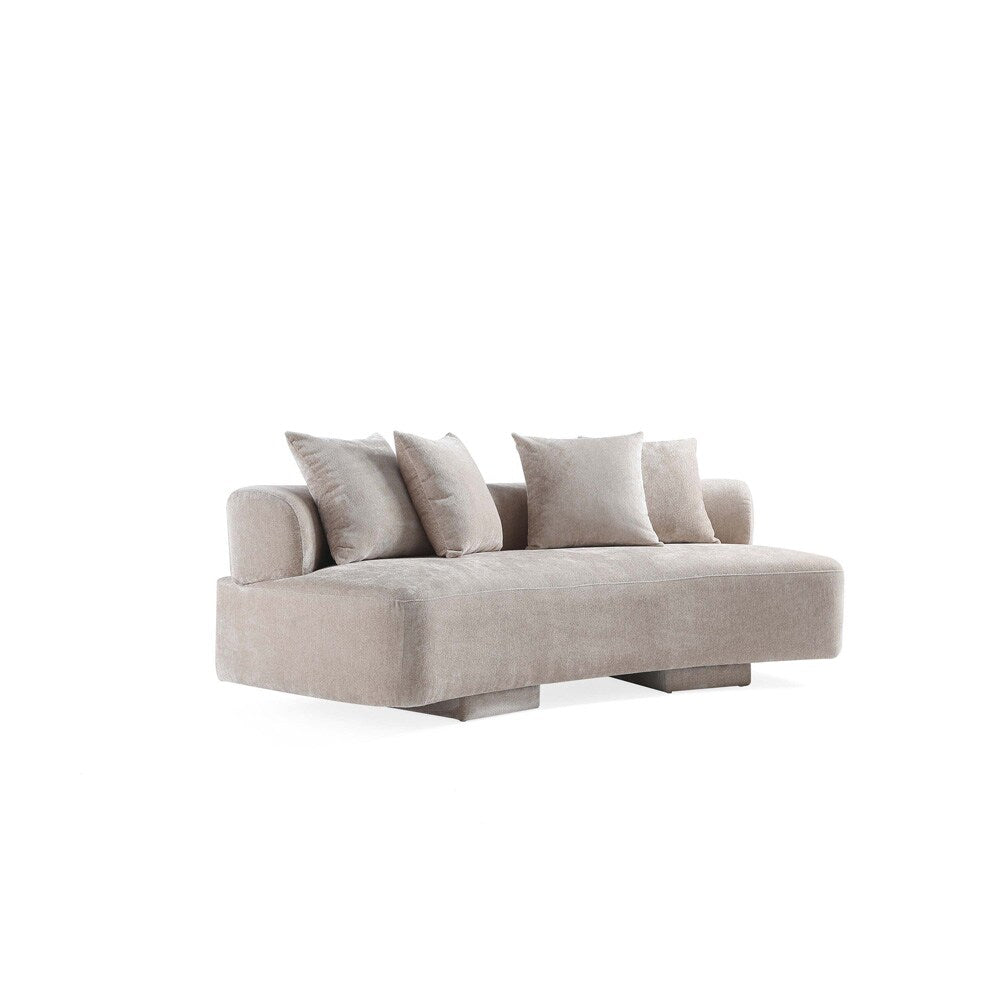 Manhattan Comfort - 2-Piece Verandah Chenille Sofa and XL Sofa with Wood with Fabric Upholstery Legs in Beige - 2-SFLS1617-BE veiw 3