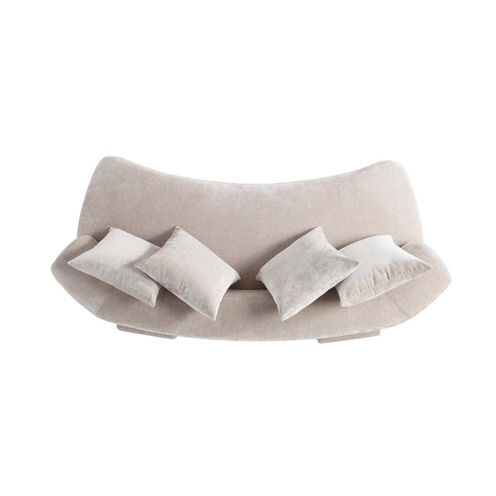 Manhattan Comfort - 2-Piece Verandah Chenille Sofa and XL Sofa with Wood with Fabric Upholstery Legs in Beige - 2-SFLS1617-BE veiw 6