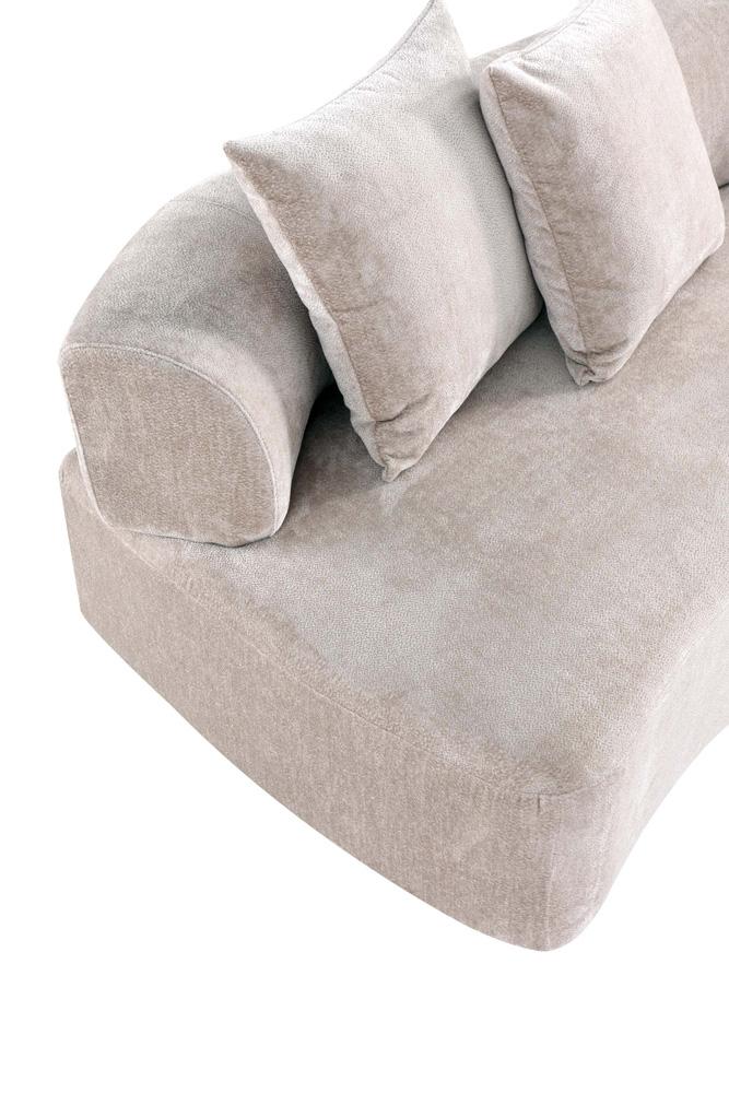 Manhattan Comfort - 2-Piece Verandah Chenille Sofa and XL Sofa with Wood with Fabric Upholstery Legs in Beige - 2-SFLS1617-BE veiw 7