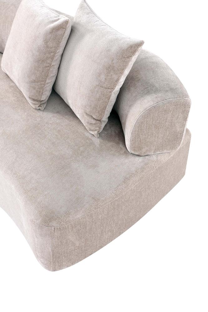 Manhattan Comfort - 2-Piece Verandah Chenille Sofa and XL Sofa with Wood with Fabric Upholstery Legs in Beige - 2-SFLS1617-BE veiw 9