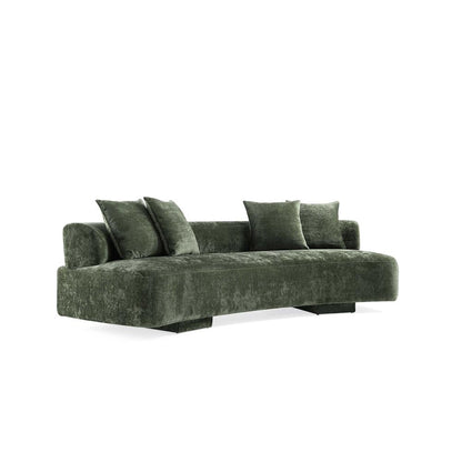 Manhattan Comfort - 2-Piece Verandah Chenille Sofa and XL Sofa with Wood with Fabric Upholstery Legs in Olive Green - 2-SFLS1617-OG veiw 2