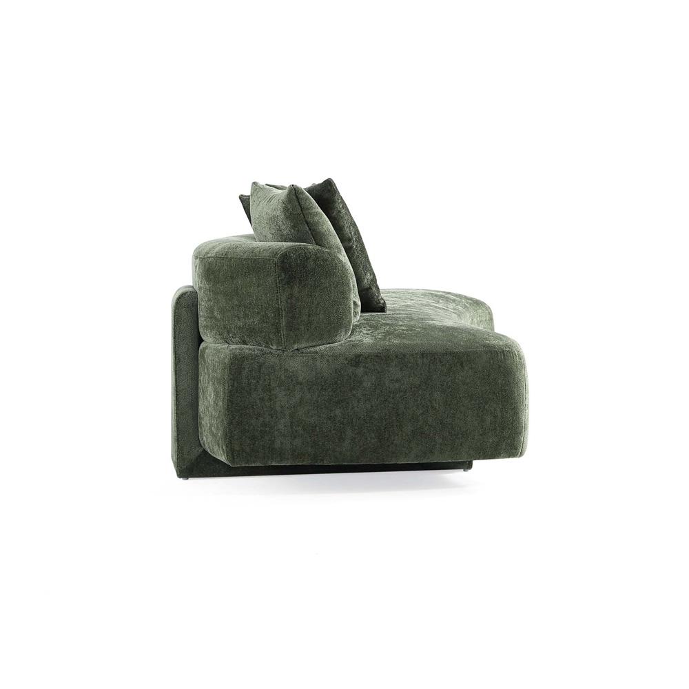 Manhattan Comfort - 2-Piece Verandah Chenille Sofa and XL Sofa with Wood with Fabric Upholstery Legs in Olive Green - 2-SFLS1617-OG veiw 5