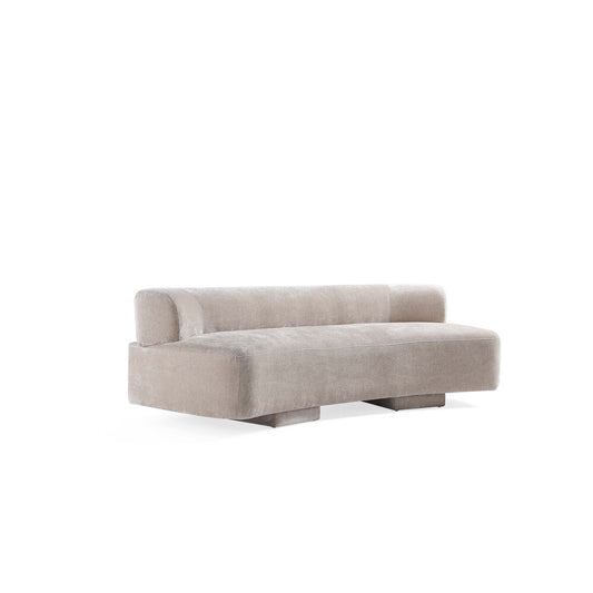 Manhattan Comfort - 3-Piece Verandah Chenille Sofa and Accent Chairs with Wood with Fabric Upholstery Legs in Beige - 3-LSAC1769-BE veiw 2
