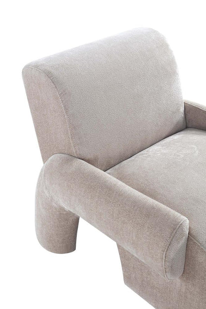 Manhattan Comfort - 3-Piece Verandah Chenille Sofa and Accent Chairs with Wood with Fabric Upholstery Legs in Beige - 3-LSAC1769-BE veiw 9