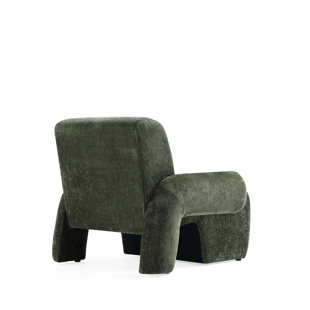 Manhattan Comfort - 3-Piece Verandah Chenille Sofa and Accent Chairs with Wood with Fabric Upholstery Legs in Olive Green - 3-LSAC1769-OG veiw 8