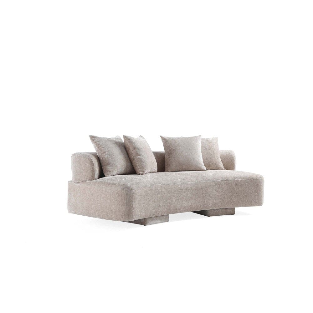 Manhattan Comfort - 3-Piece Verandah Chenille Sofa, XL Sofa, and Accent Chair with Wood with Fabric Upholstery Legs in Beige - 3-SFLSAC17-BE veiw 2