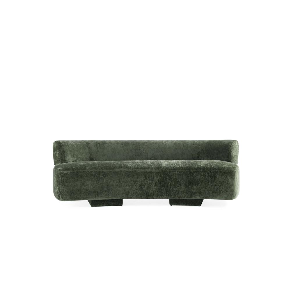 Manhattan Comfort - 3-Piece Verandah Chenille Sofa, XL Sofa, and Accent Chair with Wood with Fabric Upholstery Legs in Olive Green - 3-SFLSAC17-OG veiw 5