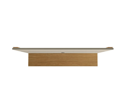 Manhattan Comfort - Vernon Floating Entertainment Center with 3 Fixed Shelves in Off White and Cinnamon - 236BMC12 veiw 5
