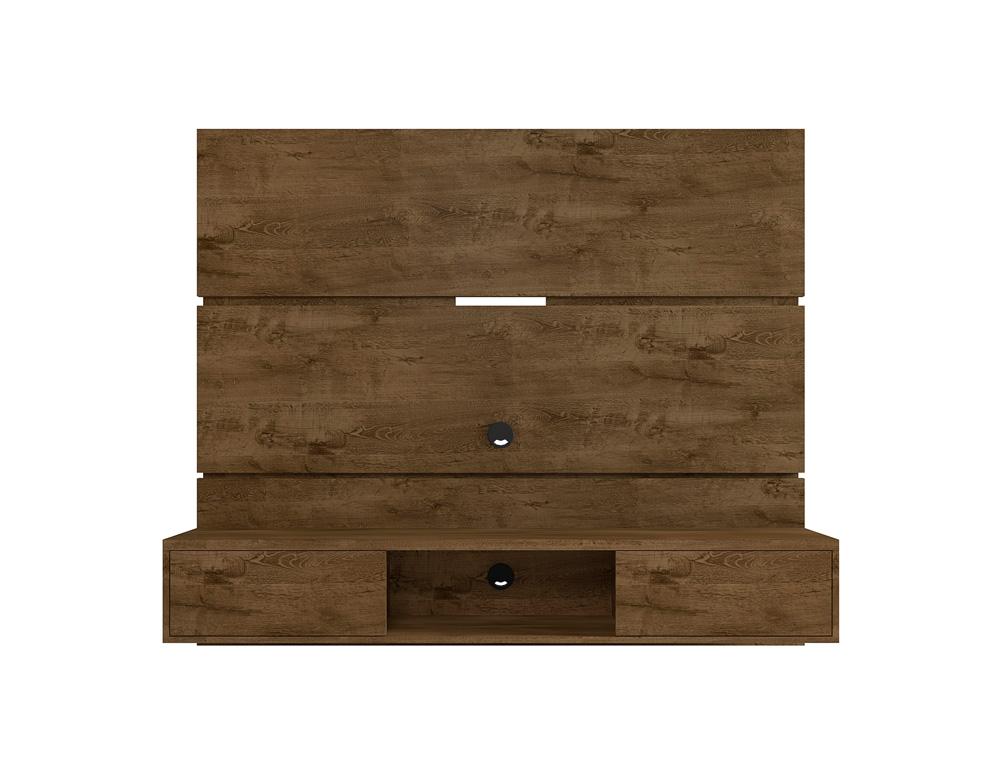 Manhattan Comfort - Vernon Floating Entertainment Center with 3 Fixed Shelves in Rustic Brown - 236BMC9 veiw 1
